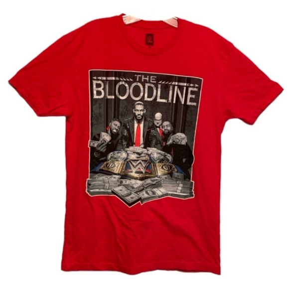 WWE The Bloodline T Shirt Red We The Ones Wrestling Official Authentic Mens - Picture 1 of 7